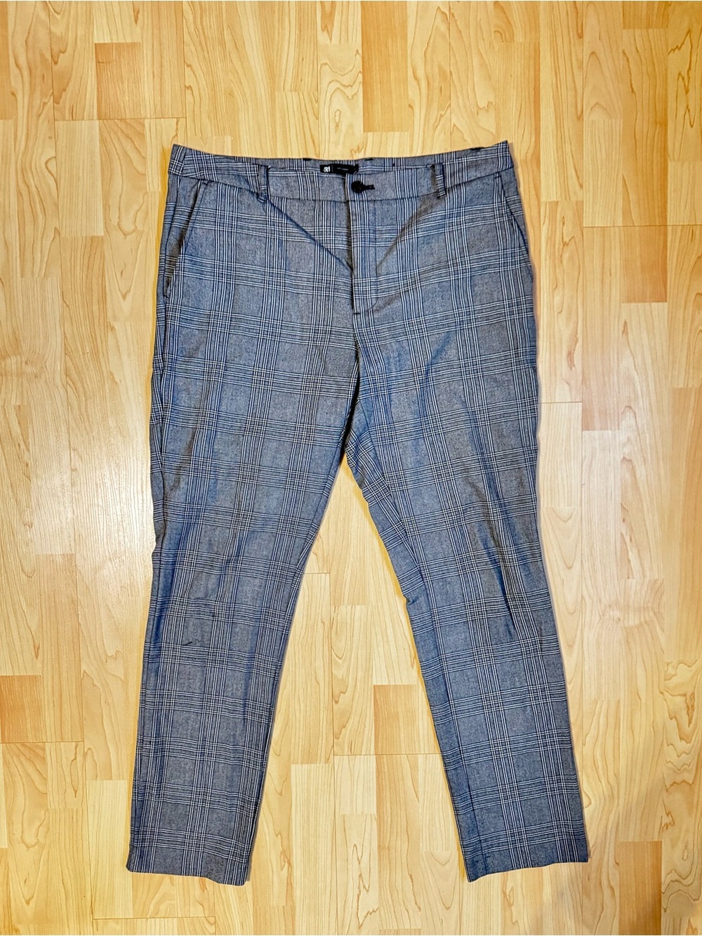 Gray Plaid Dress Pants